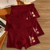 Men's Zodiac Year Wine Red Boxer Briefs - Year of the Horse Celebration Breathable Shorts