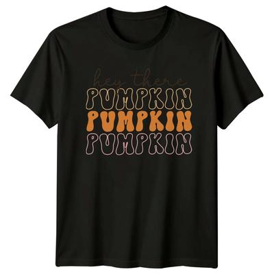 Hey There Pumpkin Unisexs TShirt Groovy Retro Autumn Fall Seasonal
