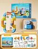DIY Cube Track Electric Magnetic 3D Tracks Train for Kids Cube Trains STEM Montessori Toy Vehicle Gravity Maze Toy Learning Set