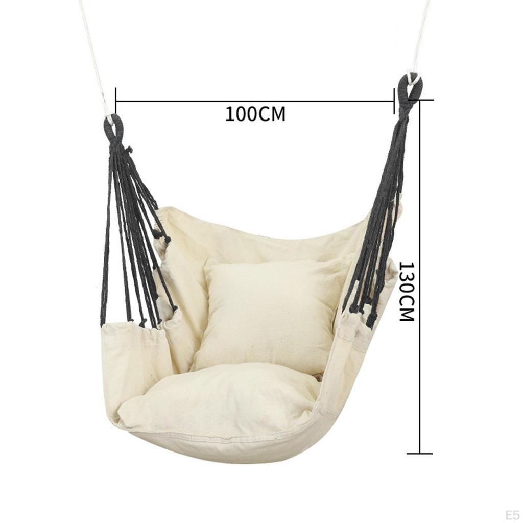 Hammock Chair Folding Camping for Outdoor Indoor Hanging Rope Max 250kg Bedroom