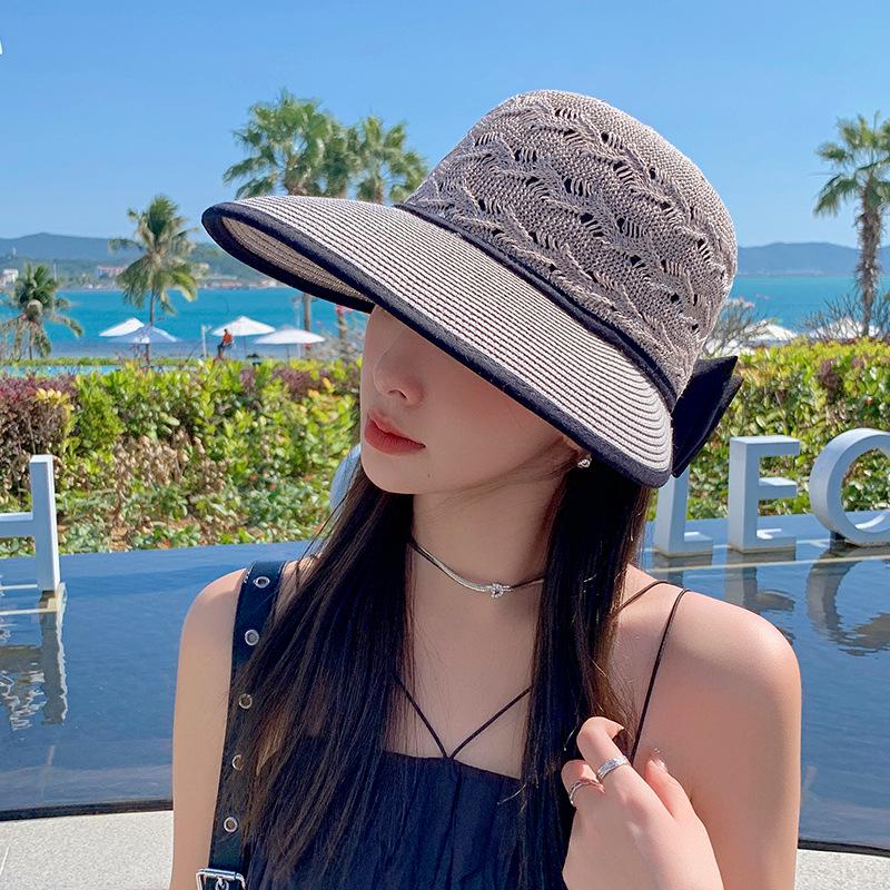 

Женская летняя шляпа от солнца с широкими полями из плетеной соломы для улицы и пляжа One Size серый