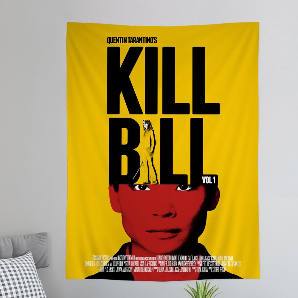 Classic Movie KKill BBill Anime Tapestry Hanging Tarot Hippie Wall Rugs Dorm Wall Hanging Sheets