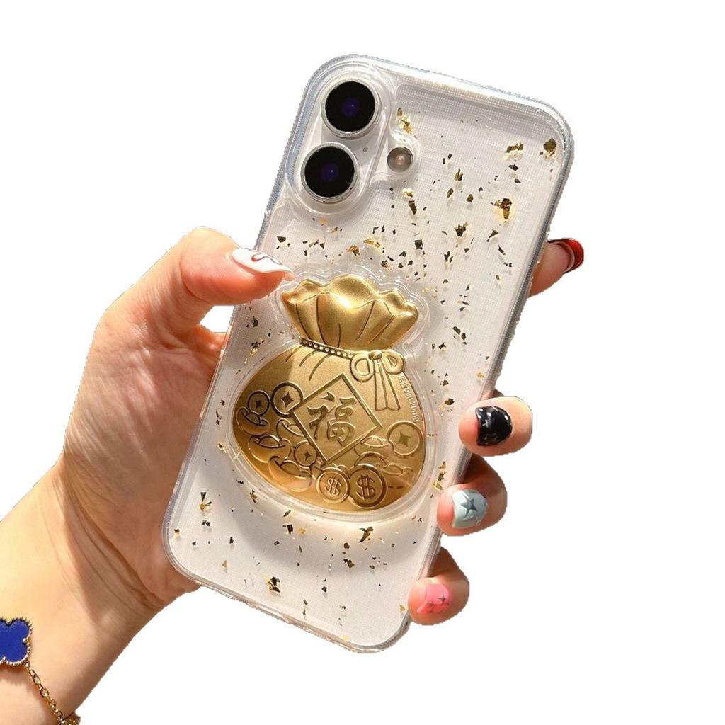 Three-dimensional Glue Phone Case Lucky Bag for Apple 17PROMAX Simple Cartoon Glue Hard Shell Fashion Mobile Phone Case