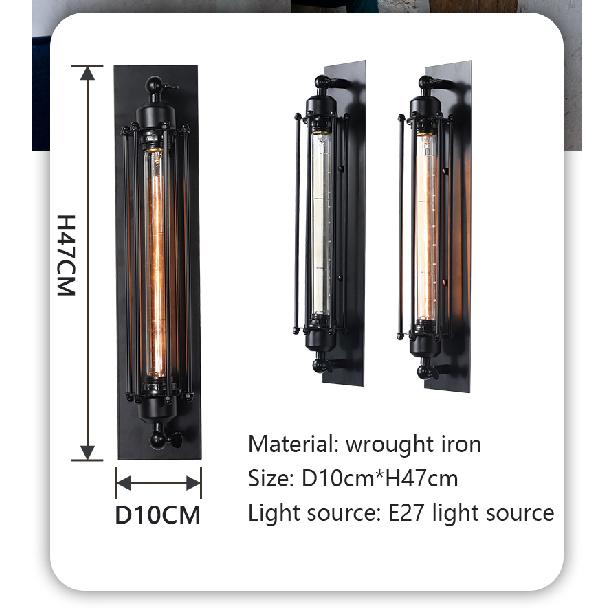 Retro Industrial Style Iron Wall Light Corridor Staircase Restaurant Loft Bedroom Lamp Bedside House Decor Indoor LED Lighting