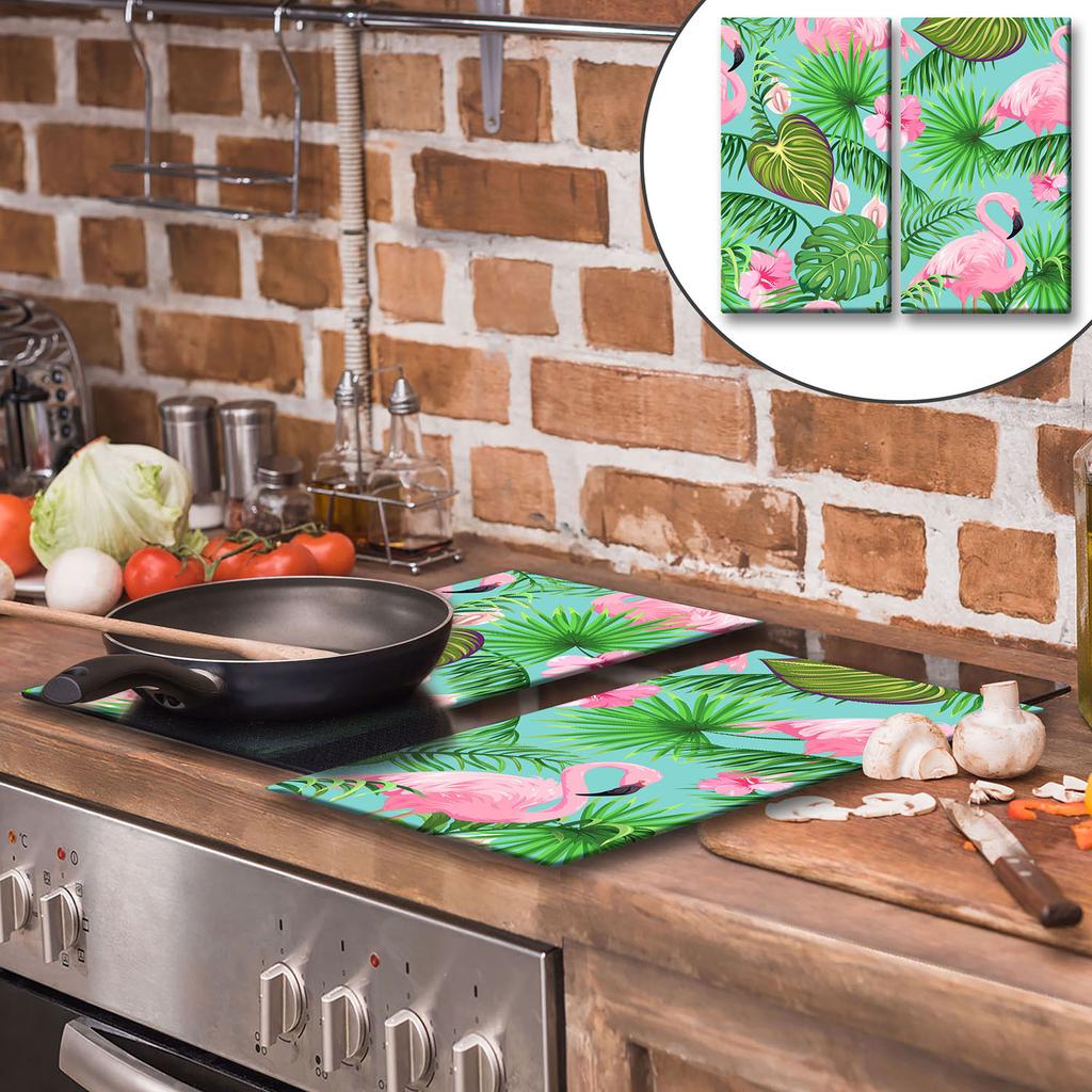 Szklana Deska Do Krojenia 2X 30X52 Flamingi