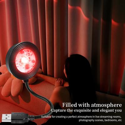 USB Sunset Projection Light 5V Colorful Ambient Night Lamp For Party Bedroom Living Room Wall Photography Decoration Lighting