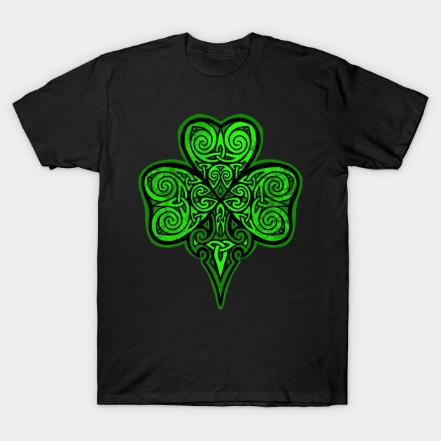 Men Black Print T-shirt Shamrock No-Cut Transfer Paper Print Cotton Tshirt M
