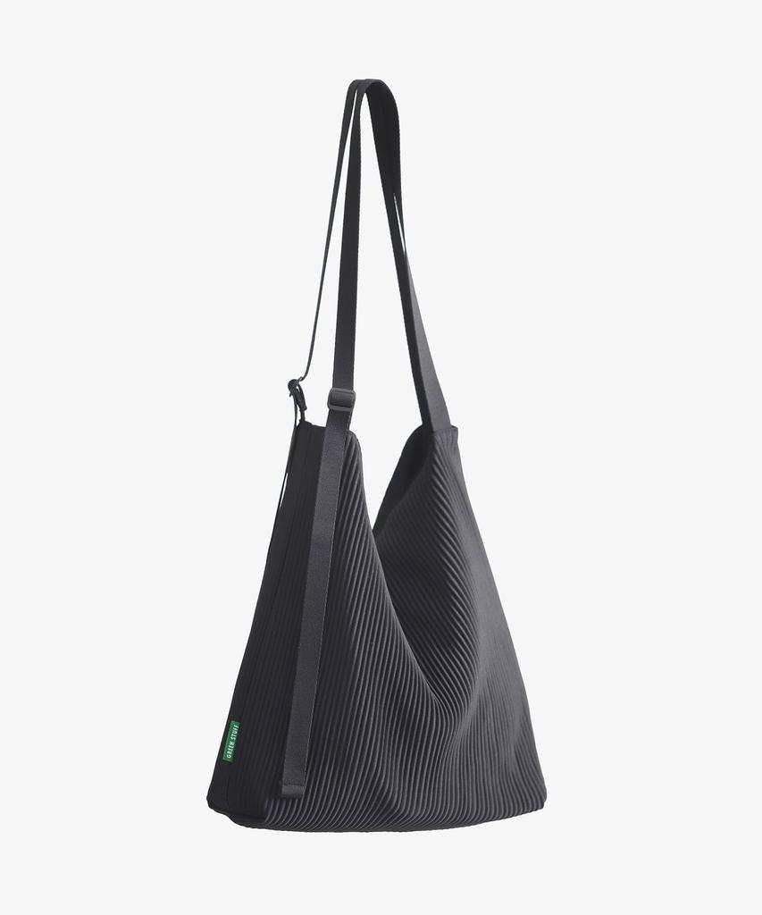 Green Stuff Spacious Loose Fit Shopper Bag 57 Pleated - Black