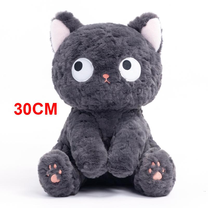 Lovely Big Eyes Black Cat Peluche Toys Fluffy Soft Animal Cat Plush Doll Stuffed Pillow Cushion Nice Gift for Children Girls