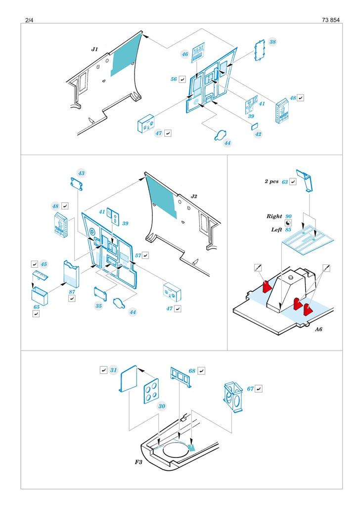 Eduard 1/72 B-24J Etching Parts (for Hasegawa) Plastic Model Kits EDU73854 (Airplane)