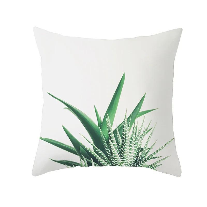 Exotic Plants And Floral Pattern Double-Sided Printed Pillow Cover Short Plush Suitable Living Room Bedrooms Throw Cushion Cover