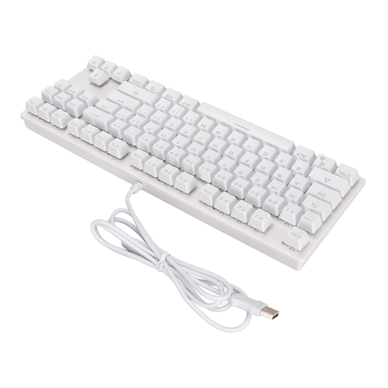 

Механическая клавиатура 87 клавиш RGB-подсветка 9 режимов освещения Синий переключатель Эргономичный дизайн Plug and Play