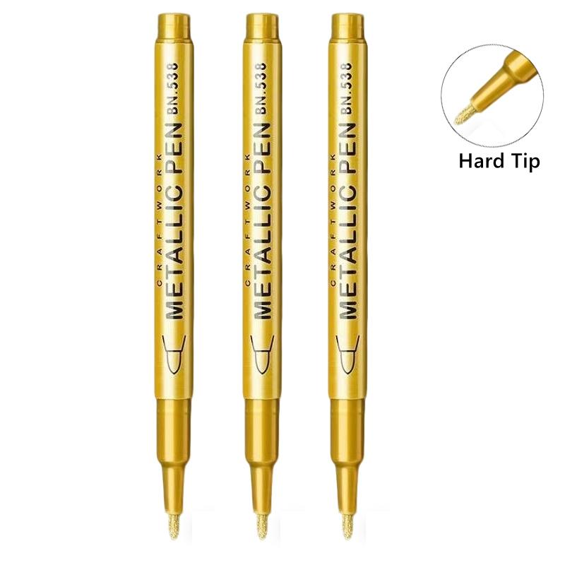 1/10/50Pcs Art Writing Gold Silver White Metallic Paint Pen Set Brush Tip Marker Pen Acrylic Paint Markers Stationery Supplies