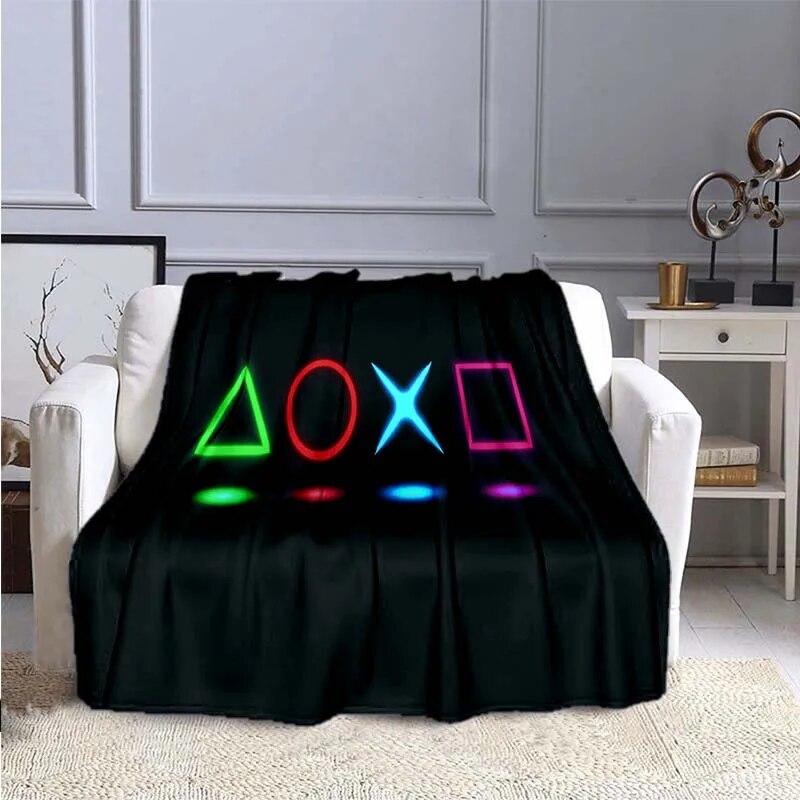 Game Controller Flannel Blanket for Couch Sofa Chair Room Decor Soft Warm Blanket Blankets for Beds Grinch Blanket