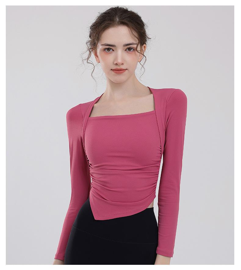 New Quick-dry Long-sleeved Top With High Elasticity, Nude-like Feel, Back Hollow-out, Slim-fitting, Sports Fitness Wear For Women