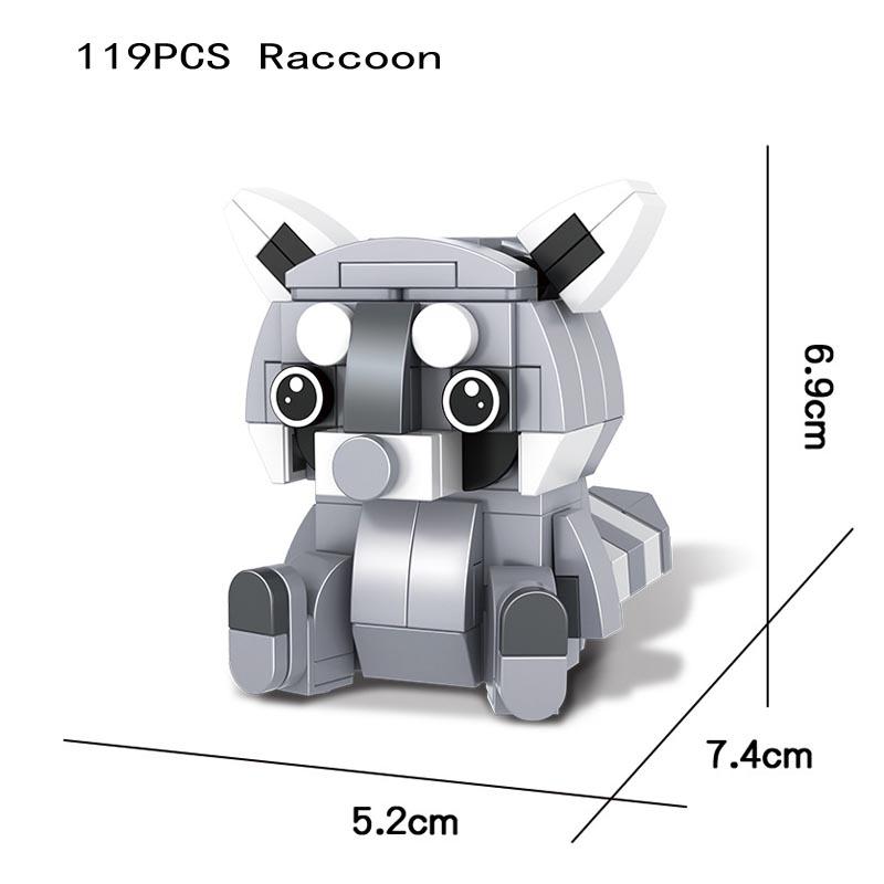 Creative Animal Koala Dog Kookaburra Penguin Flamingo Collie Sea Lions Raccoon Mini Figures Building Bricks Kid Block Toys