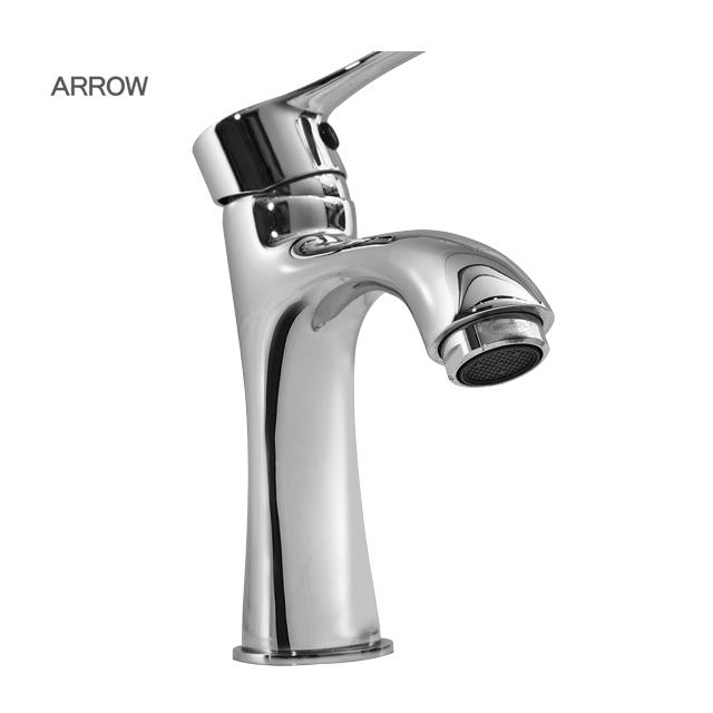 ARROW Modern Single Handle Ceramic Valve Core Single Hole Chrome Bathroom Basin Hand Dispenser Bib Tap (as the picture,Chrome)