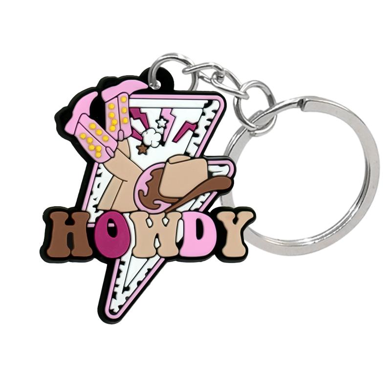 1PCS PVC Cute Keychain New Arrival Cowboy Boots  Custom Key Chain Anime Accessories Handbag Pendant Kids Toys Keyholder