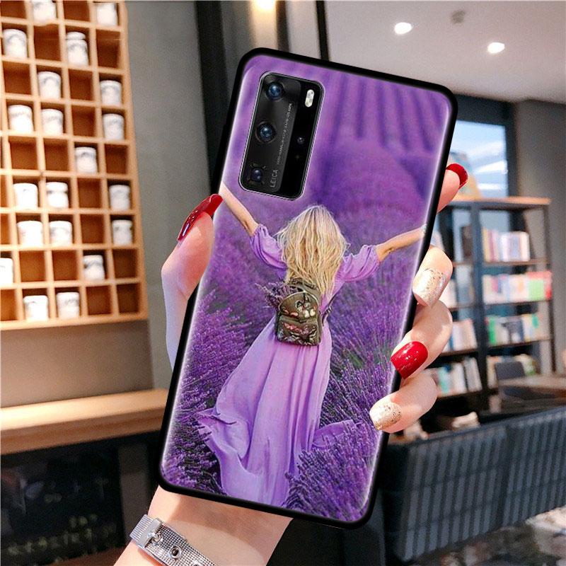 Lavender Case For Samsung Galaxy A51 A71 M31 A41 A31 A11 A01 M51 M21 M11 M40 Black Soft Phone Cover Fundas
