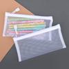 1pc Transparent Mesh Pencil Case Pencil Pouch Large Capacity Portable Pencil Case School With Zipper Minimalist Pencil Case