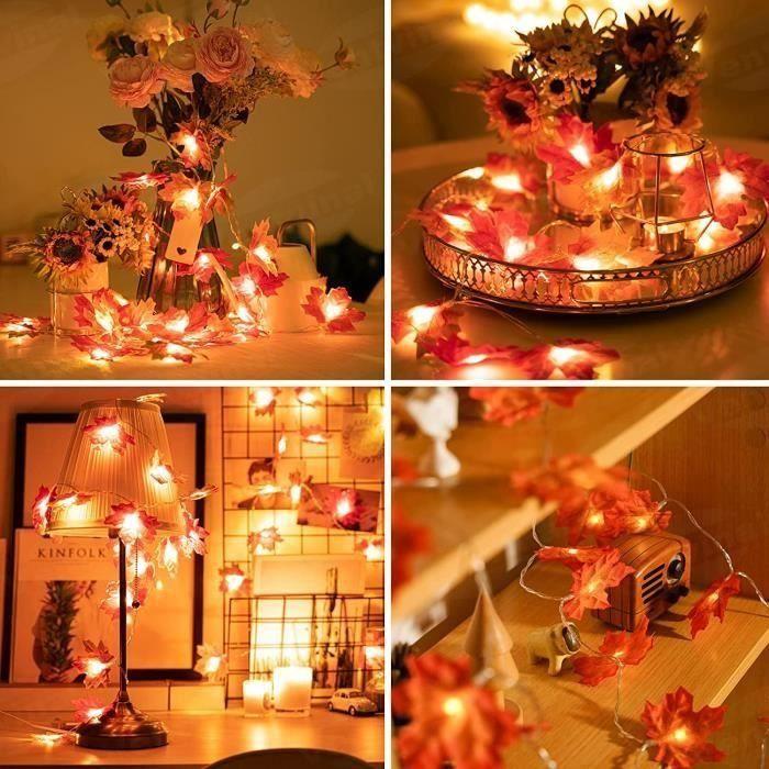 Guirlande lumineuse - AIMOONSA - Guirlande d'automne - 20 ampoules - Feuilles d'érable - Électrique