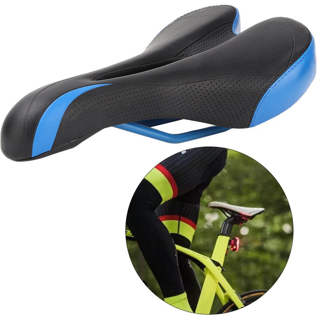 Bergstraßen-Faltrad-Sattelpolster Weicher Sitz Stoßdämpfend Fahrradsattel Schwarz & Blau