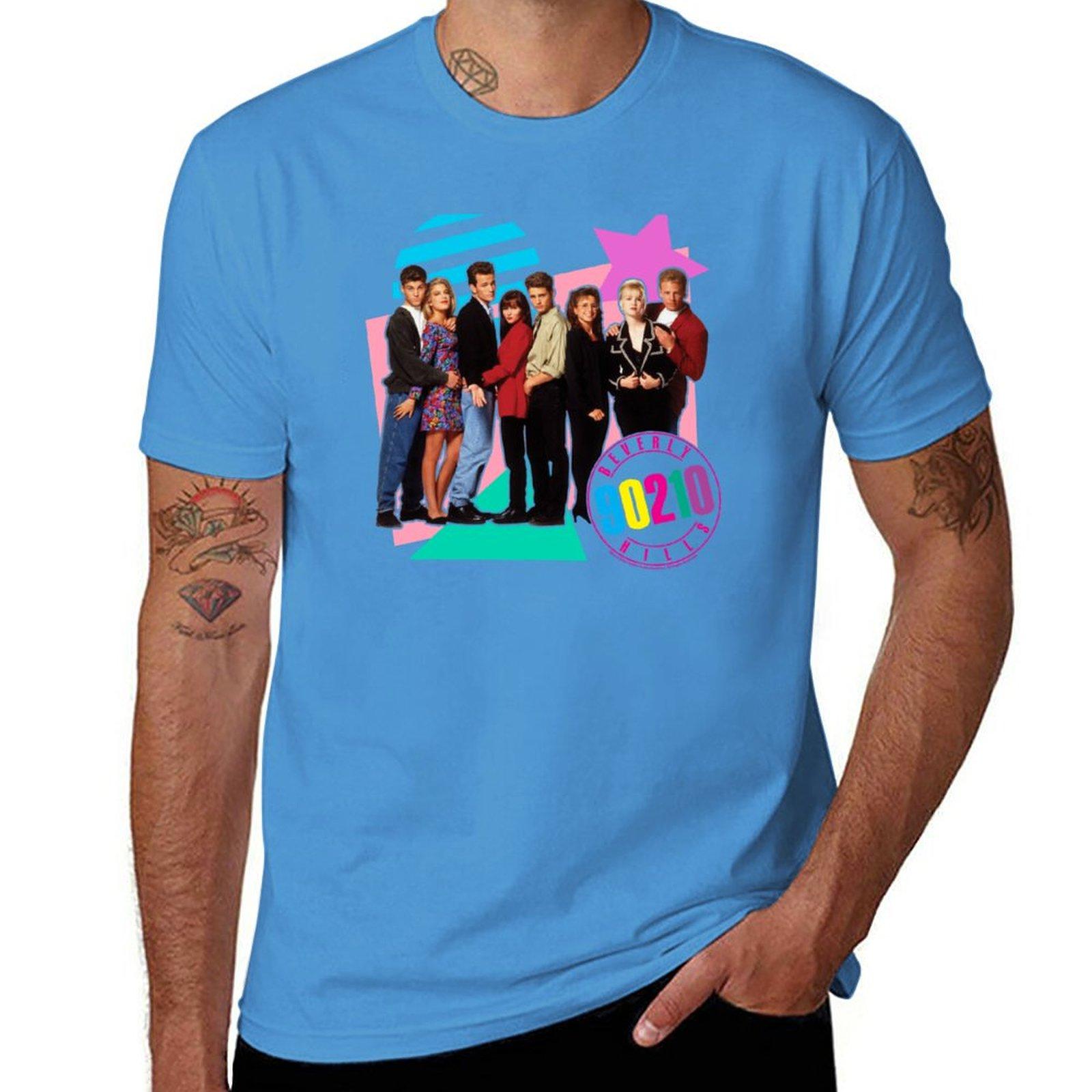 New Beverly Hills 90210 Retro Nineties Group Shot TShirt cat shirts sports fan tshirts tees black t shirt mens plain t shirts S