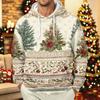 Moletom Masculino com Capuz e Manga Longa com Estampa de Natal para Uso Casual nas Festas