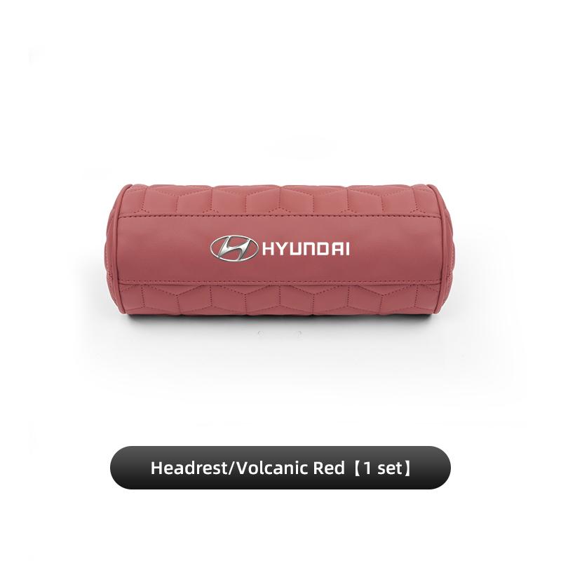 Car Round Leather Neck Protection Memory Cotton Headrest For Hyundai Matrix Bayon Venue Veloster Tucson Accent Kona Ioniq Sonata vfis9