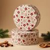 CHRISTMAS TIN BOX 2 PCS FOR COOKIES, GINGERBREAD, SWEETS, RODS 20 cm