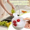 Automatisk grönsaks- och frukttvättare Frukttvättskål 3D-utskrift Mat Tvätt Snurra Rengöringsmaskin för Kök Avlopp