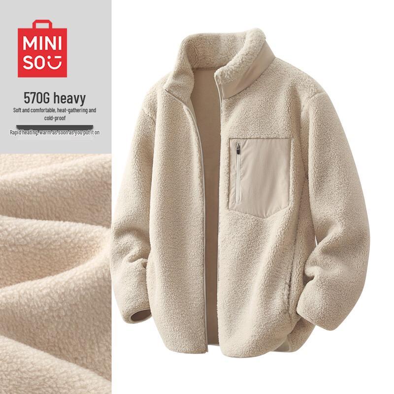 

MINISO Men s Japanese Style Fleece Jacket 2XL