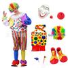 Halloween Clown Costume Set for Adults: Circus Outfit with Wig and Mask