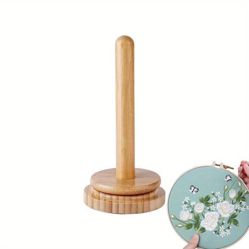 1 Pezzo Portafilo in Legno Dispenser Manuale per Filato Porta Bobina Maglia Rack Verticale Rotante per Tessitura Dispenser Bobina da Avvolgimento