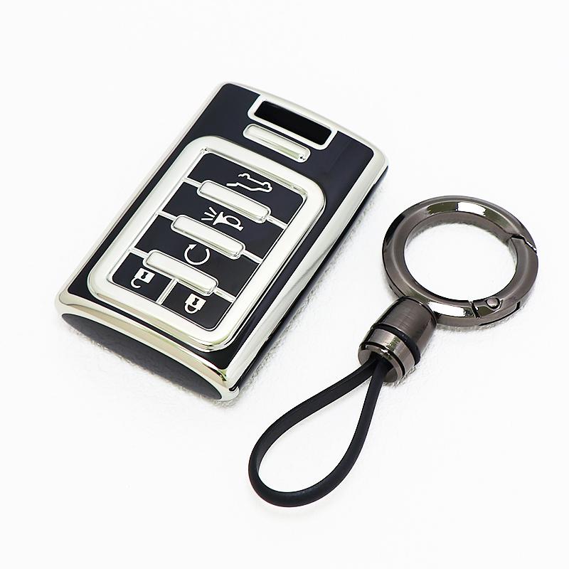 Auto Keyless Accessaries For Cadillac Srx Cts Xls Dts Ats Xts Escalade Chevrolet C7 Corvette 5 Buttons Tpu Car Key Case Cover