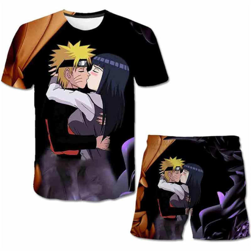 Mode 3D Vêtements Enfants 2 Pièces Ensemble Naruto Imprimer + Short Pantalon Vêtements 4-14 Ans Enfants Garçon Costume À Manches Courtes Tenue