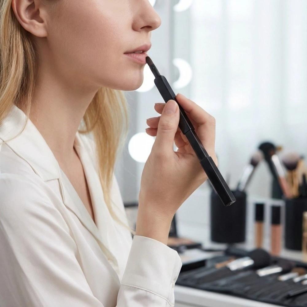 Lip Liner Lip Gloss Brush Aluminium Tube Lipstick Brush Beauty Tools Retractable Lip Brush  Travel