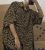 Aspersio Košile s límečkem s krátkým rukávem ve stylovém americkém ležérním stylu se zvířecím potiskem leoparda a otevřeným předním dílem Aloha, pánská