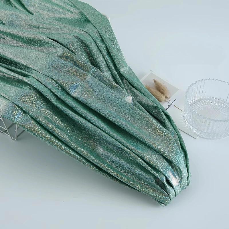 100x150cm Polyester Glitter Laser Fabric Iridescent Holographic Wedding Party Background Doll Clothing Decor Material DIY