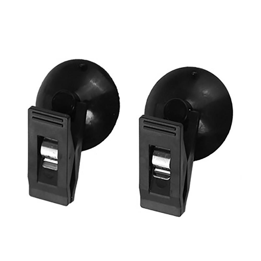 

1pair Decorative Multi-Purpose Suction Cup Clips Hanging Round Suction Cup Hooks Strong Hold Shower Curtain Clips Office чорний