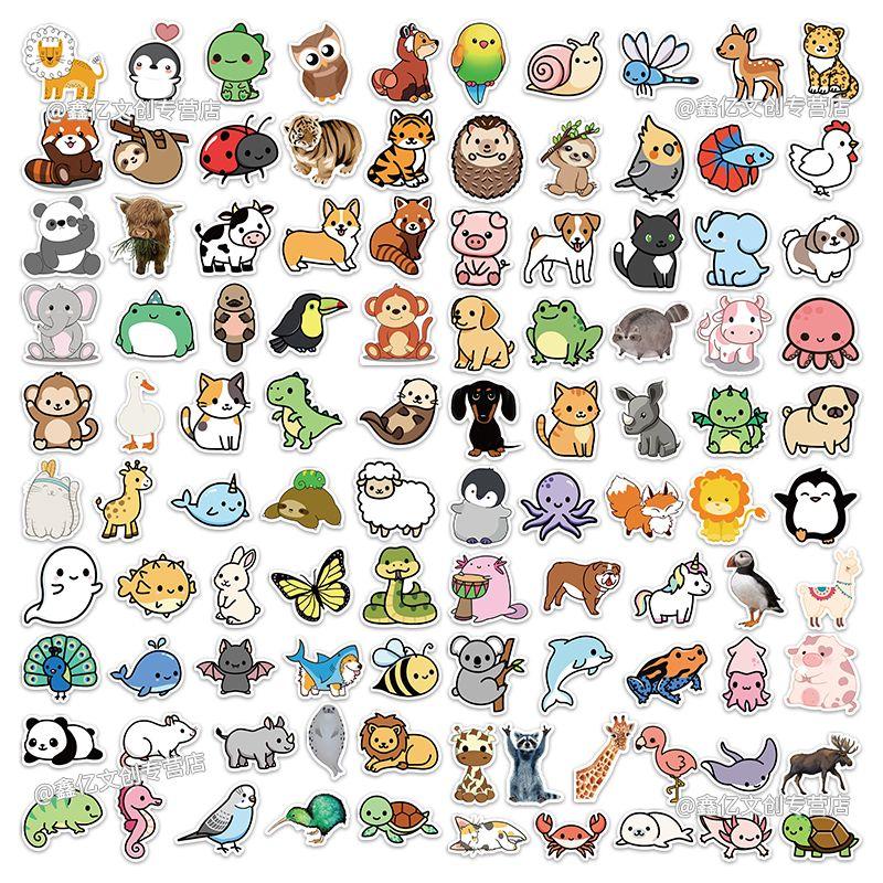 50 Stück kreative wasserdichte Tieraufkleber zum Dekorieren von Gepäck, Handyhüllen und anderen Gegenständen