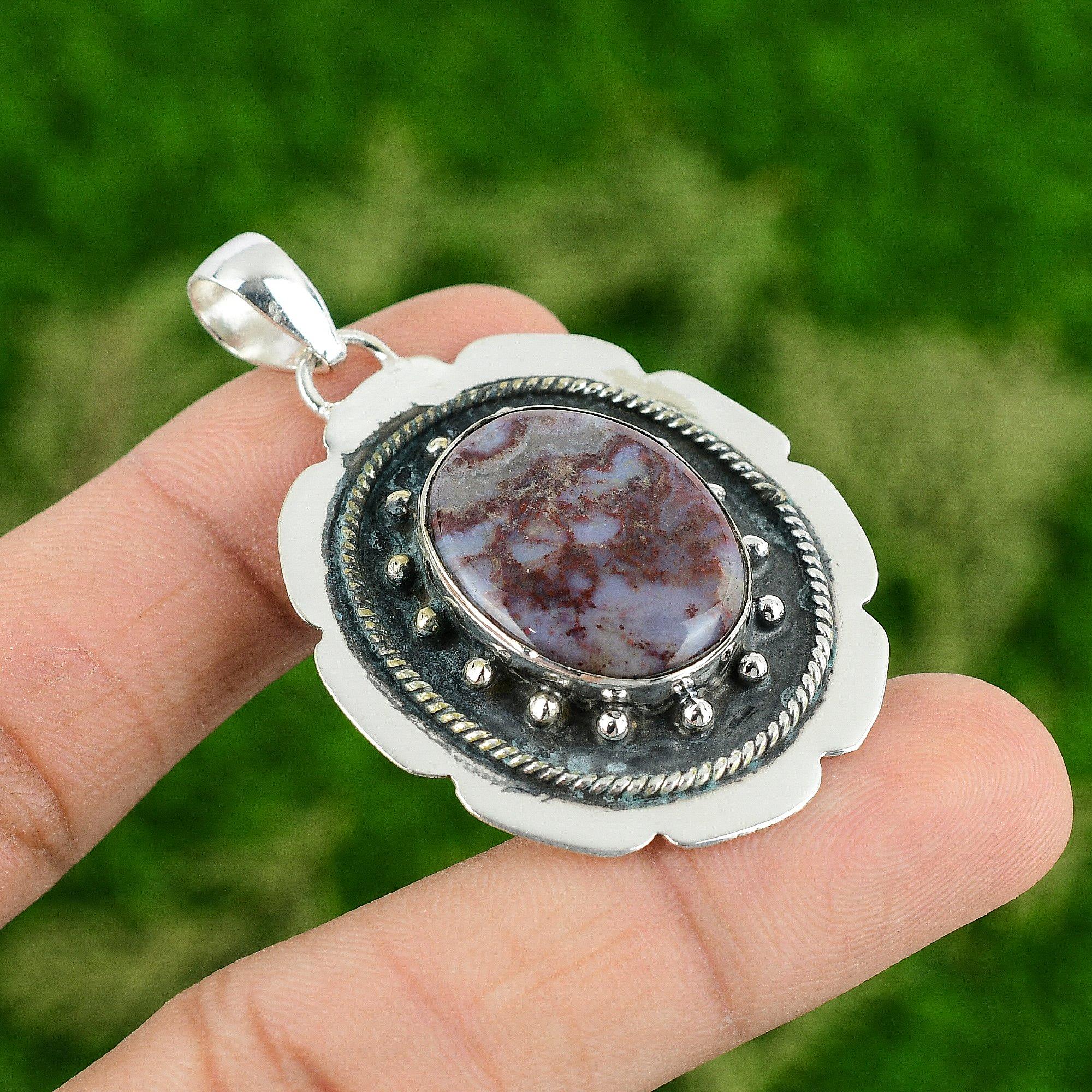 

Daughters Day Sale Oval Mookaite Gemstone Sterling Silver Sister Pendant Jewelry