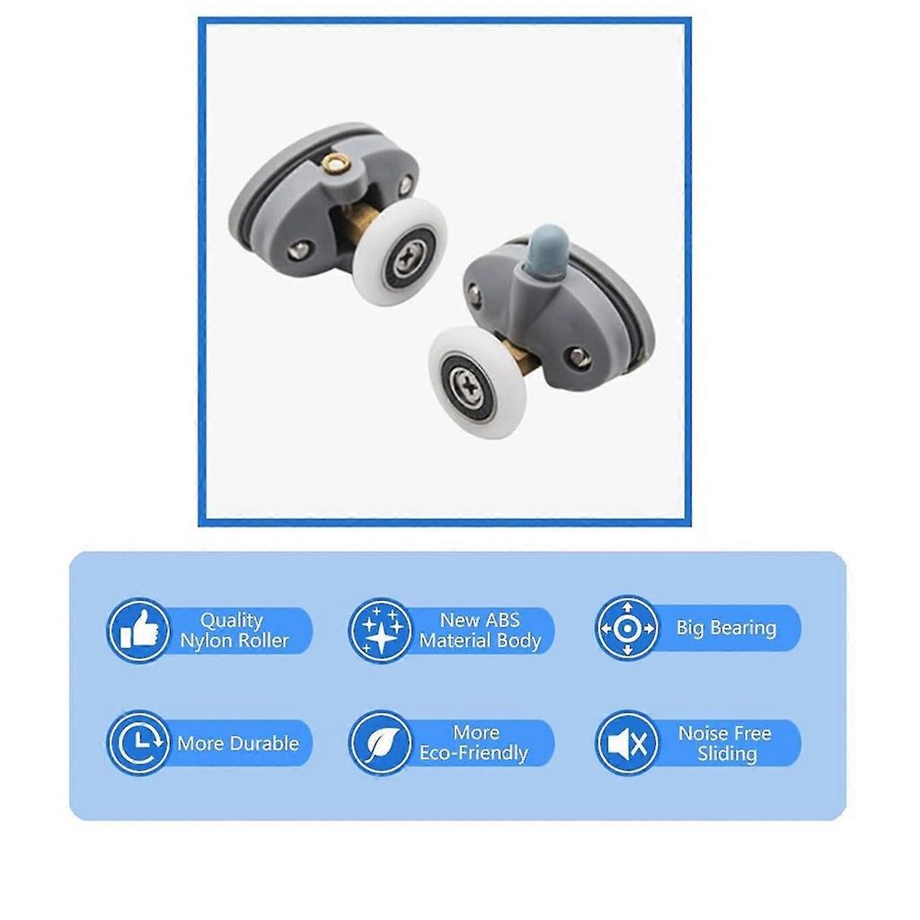 Shower Door Runner Wheels, Plastic Pulleys Sliding Door Rollers For Shower Cabin Bathr