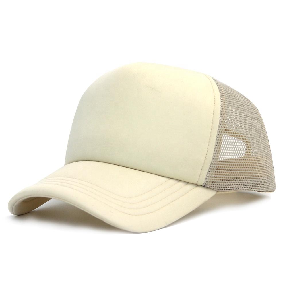 High Quality Plain Blank Style 5 Panels Foam Mesh Trucker Cap Without Logo Trucker Hat