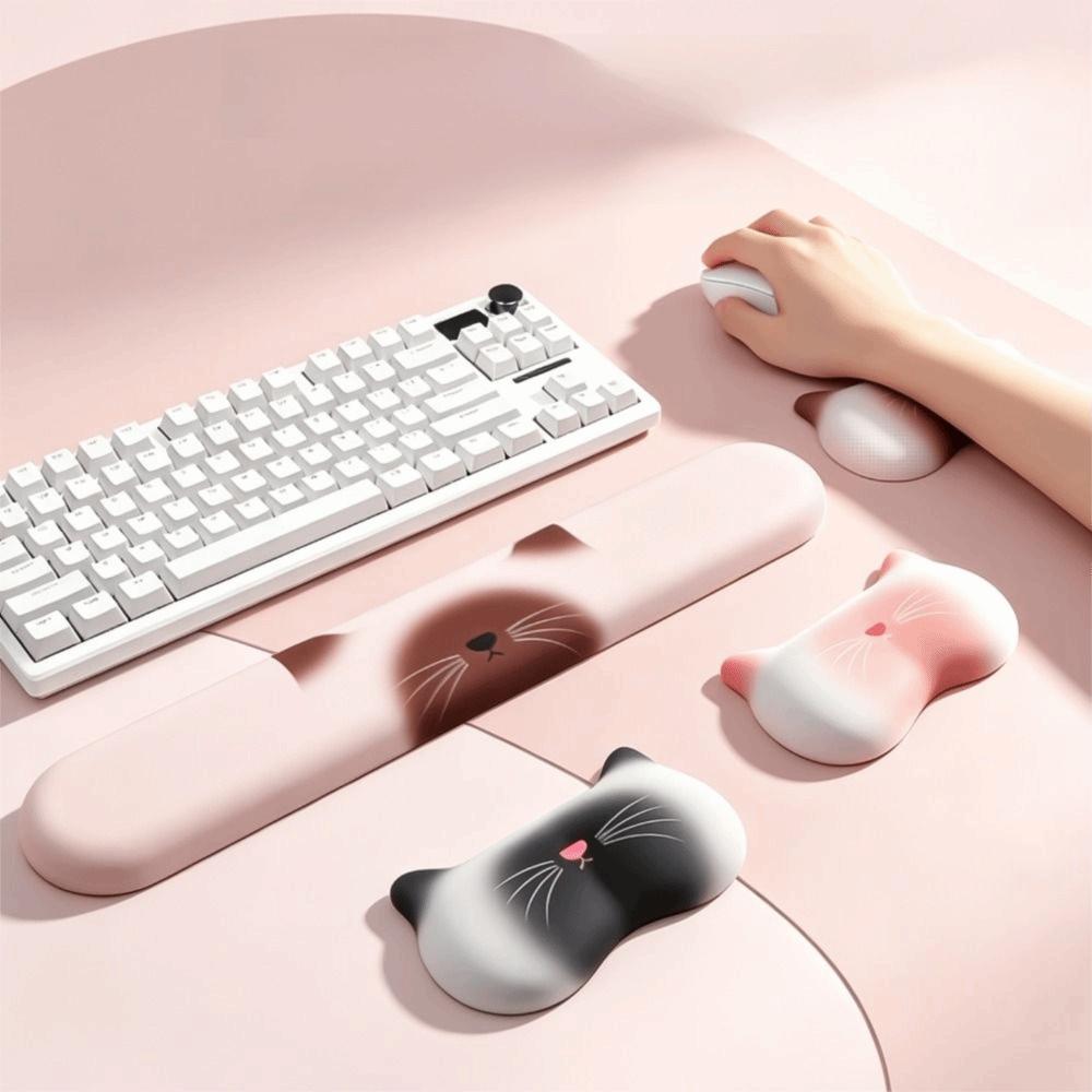 Non-Slip Base Silicone Wrist Rest Pad Cute Cat Wrist Support New Keyboard Wrist Cushion Office