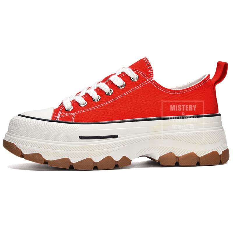 Gorąca sprzedaż wiosna nowe buty płócienne na grubej podeszwie podwyższającej z podeszwą falową 1234