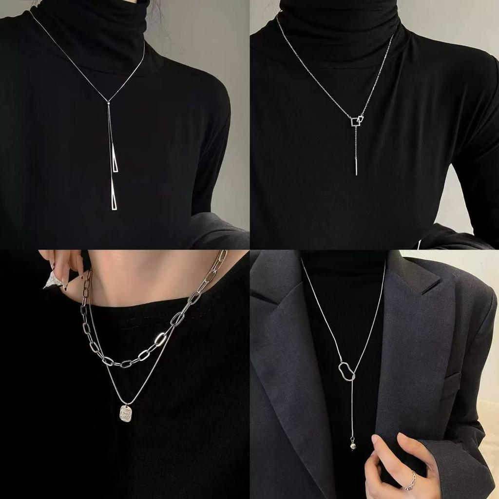 Autumn and winter new sweater chain high-end hip-hop Internet celebrity sweater chain accessories niche design necklace Internet celebrity sweater 