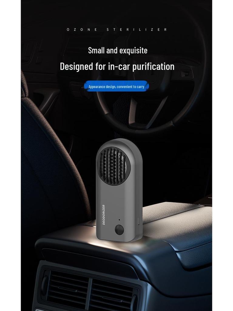 Compact Rechargeable Ozone Air Purifier & Deodorizer for Cars, Shoes, Bathrooms, and Refrigerators