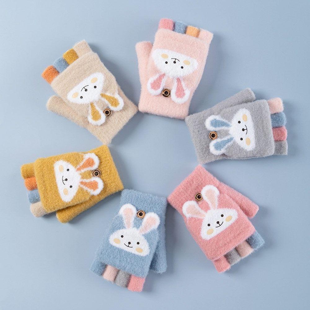 Winter Children Soft Cute Knitted Mittens Kids Gloves Thick Warm