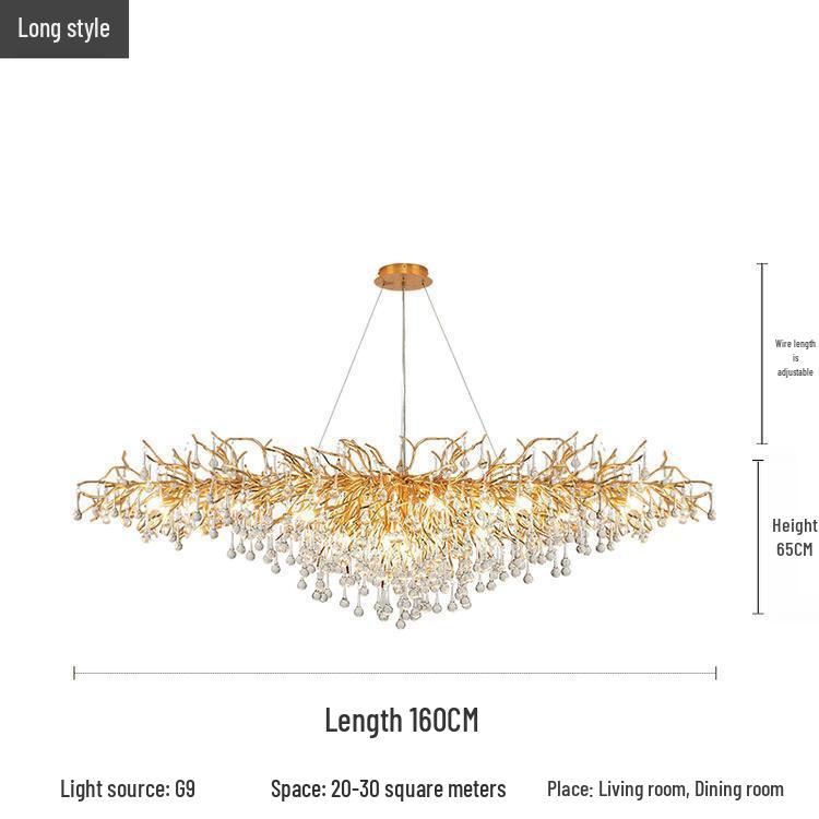 Elegant French Luxury Crystal Chandelier with Water Drop Design for Dining Rooms and Villas